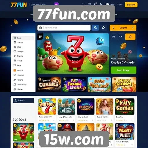 Interface e usabilidade do site 77fun.com